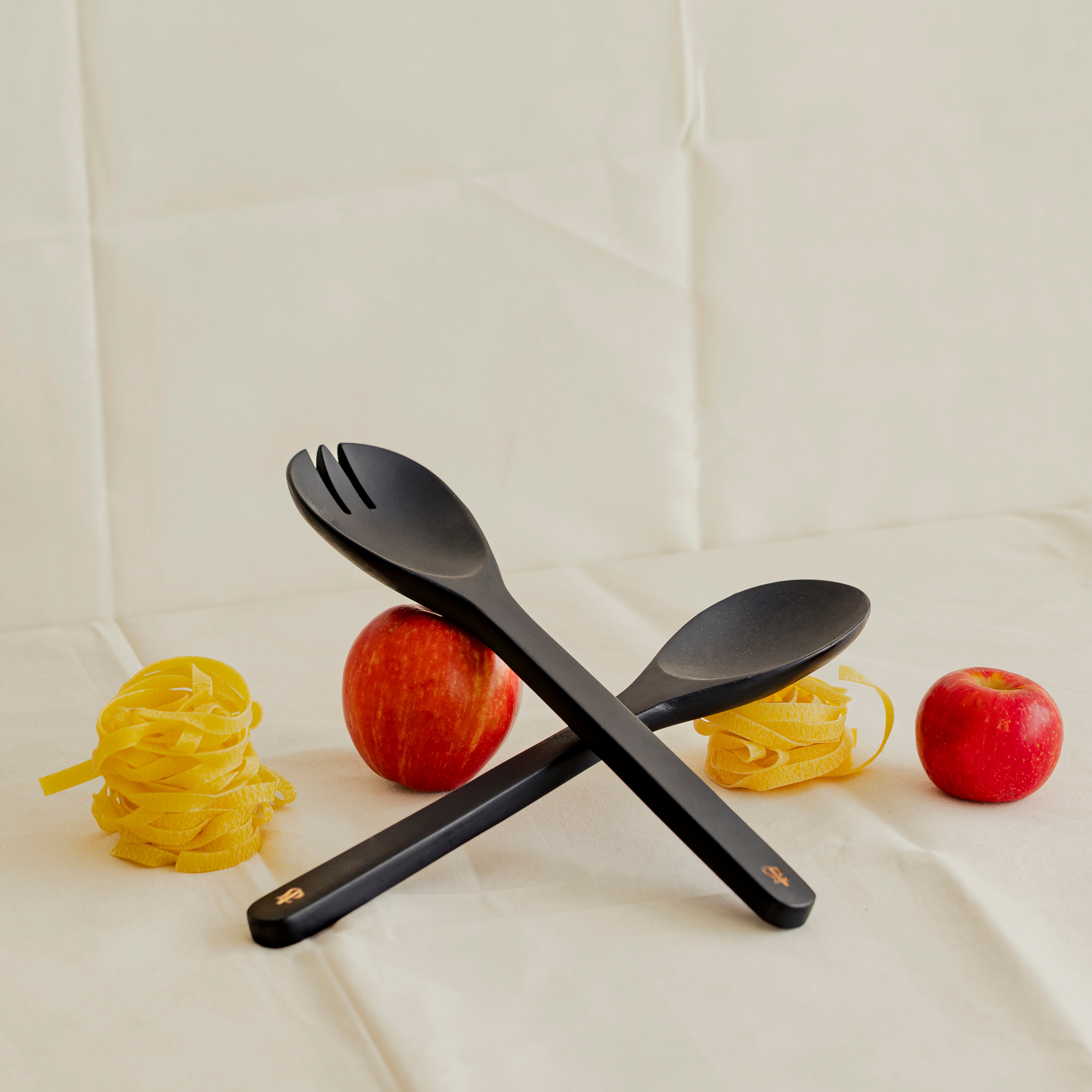 007 Black Mango Wood Serving Spoons Set