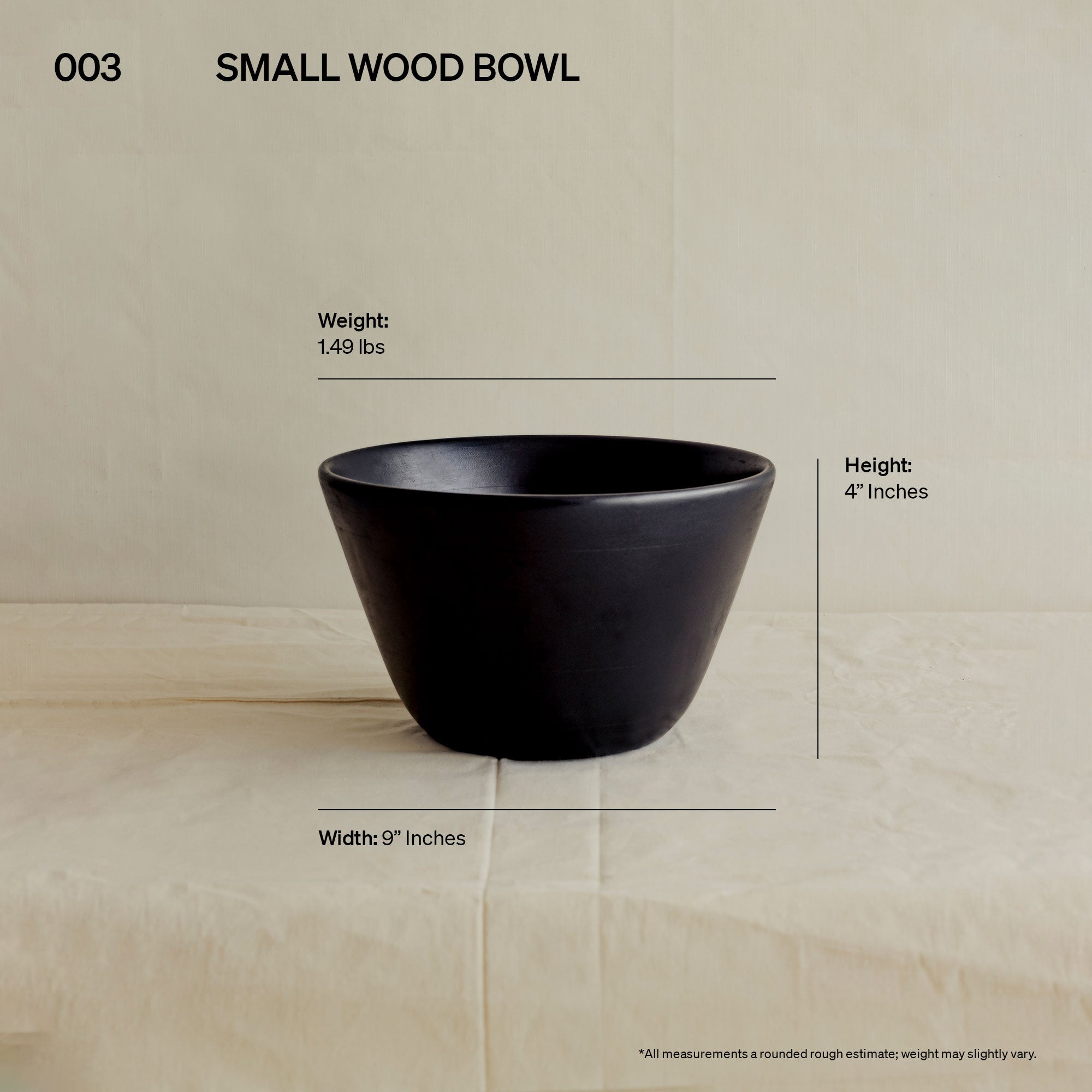 003 Small Black Mango Wood Serving Bowl