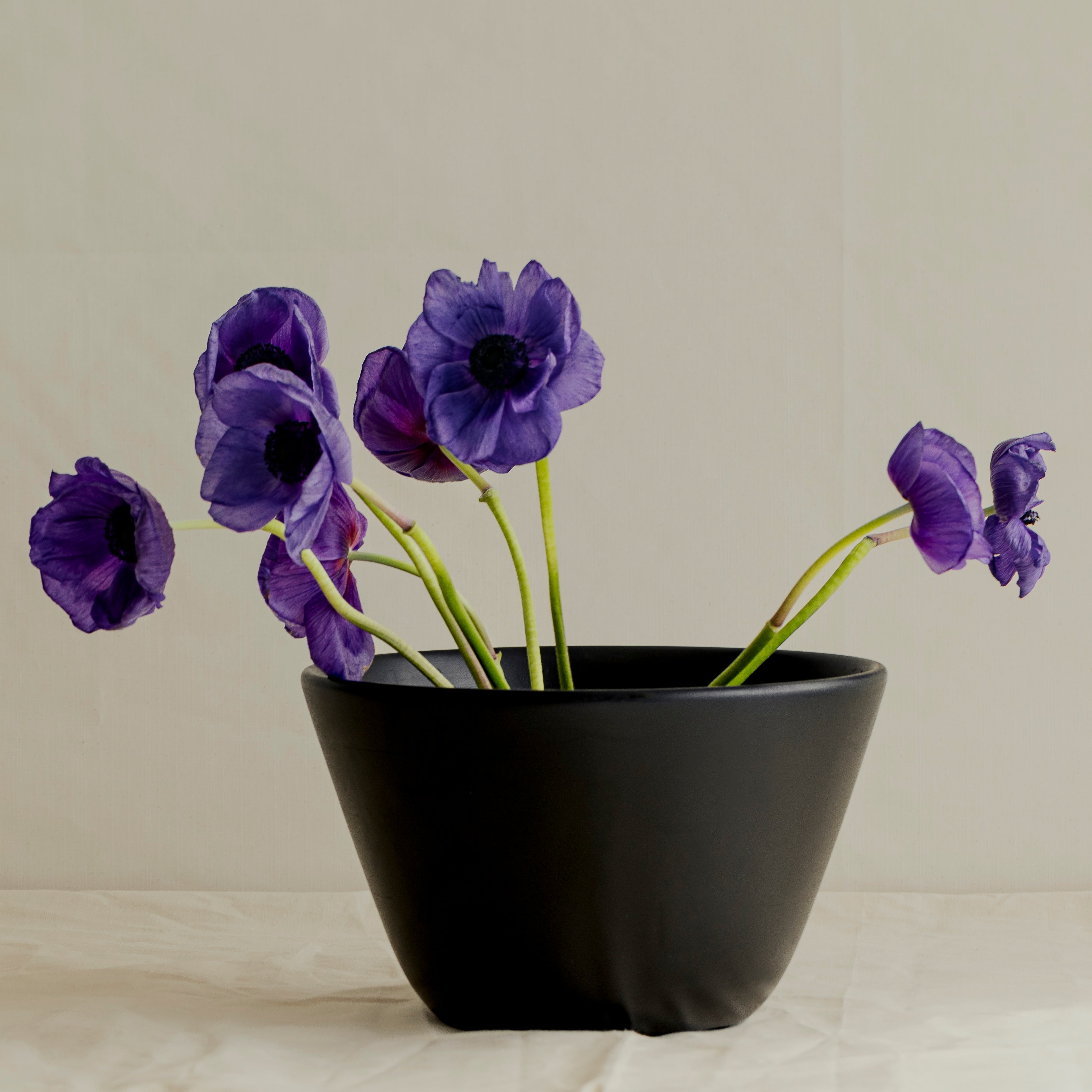 001 Large Black Mango Wood Serving Bowl