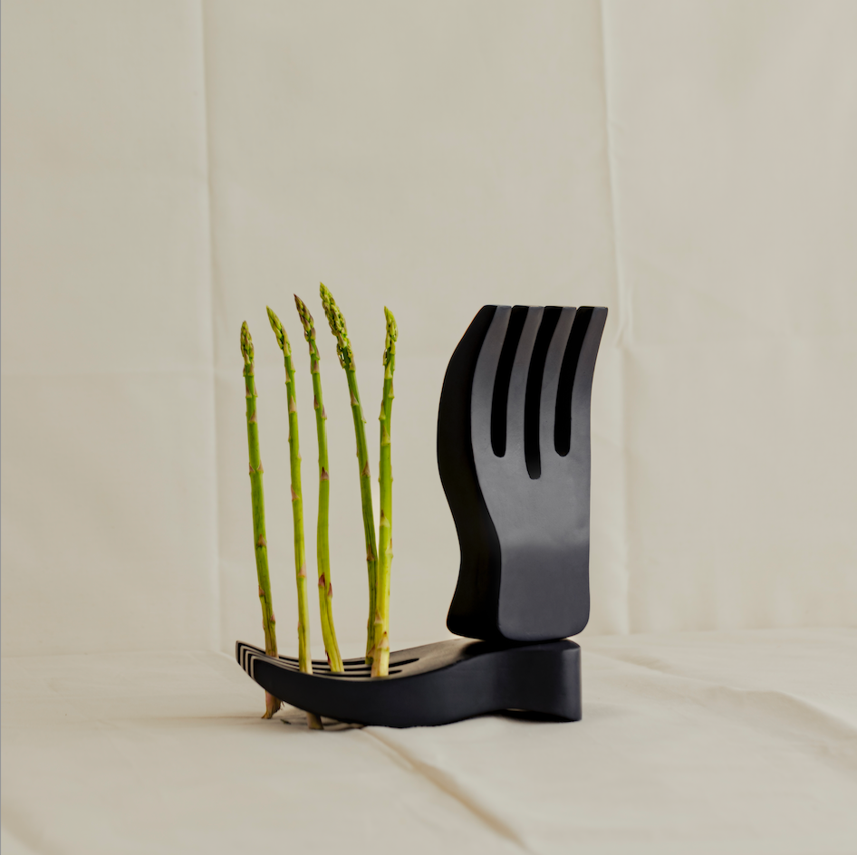 006 Black Mango Wood Salad Serving Hands